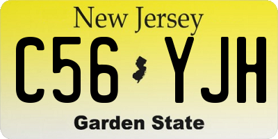 NJ license plate C56YJH