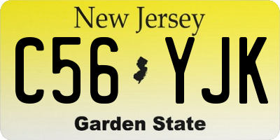 NJ license plate C56YJK