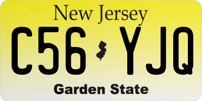 NJ license plate C56YJQ