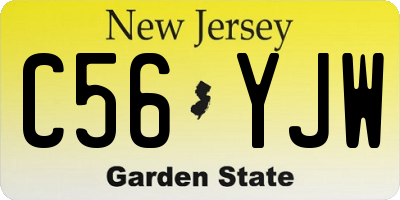 NJ license plate C56YJW