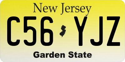 NJ license plate C56YJZ