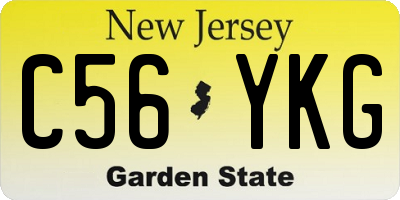 NJ license plate C56YKG