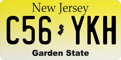 NJ license plate C56YKH