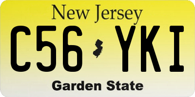 NJ license plate C56YKI