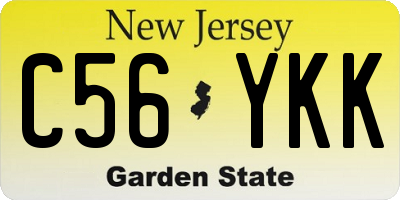 NJ license plate C56YKK