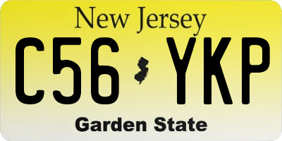 NJ license plate C56YKP