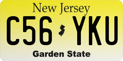 NJ license plate C56YKU