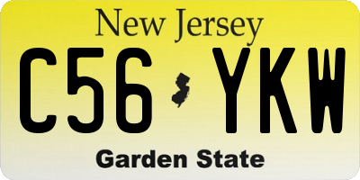NJ license plate C56YKW