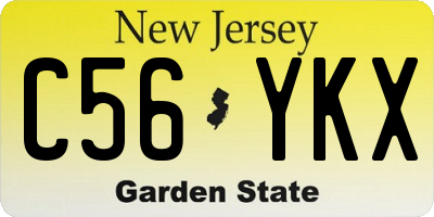 NJ license plate C56YKX