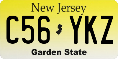 NJ license plate C56YKZ