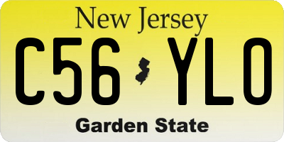 NJ license plate C56YLO
