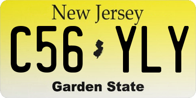 NJ license plate C56YLY