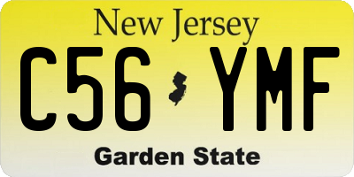 NJ license plate C56YMF