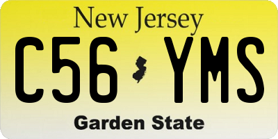 NJ license plate C56YMS