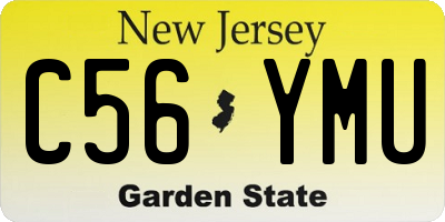 NJ license plate C56YMU