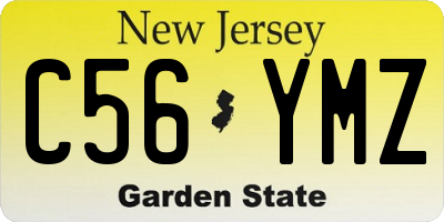 NJ license plate C56YMZ