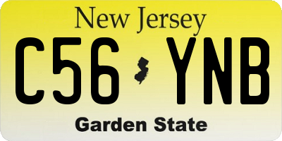 NJ license plate C56YNB