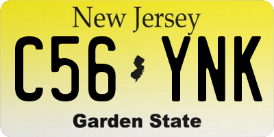 NJ license plate C56YNK