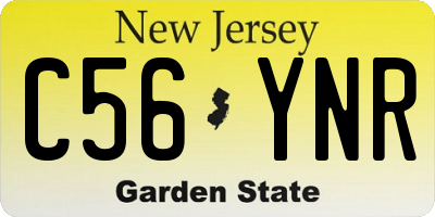 NJ license plate C56YNR