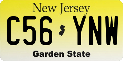 NJ license plate C56YNW