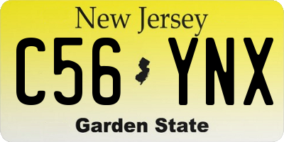NJ license plate C56YNX