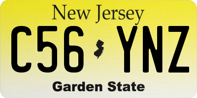 NJ license plate C56YNZ