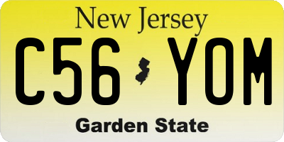NJ license plate C56YOM