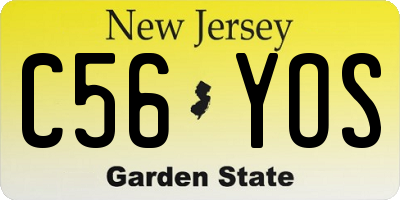 NJ license plate C56YOS
