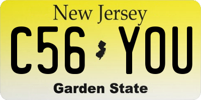NJ license plate C56YOU