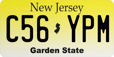 NJ license plate C56YPM