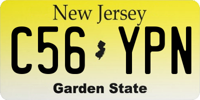 NJ license plate C56YPN