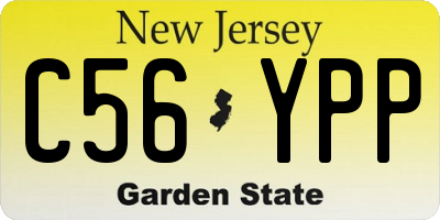 NJ license plate C56YPP