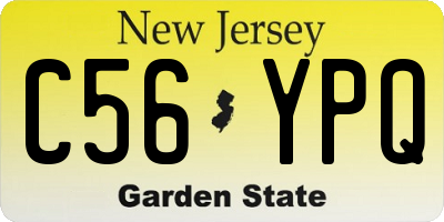NJ license plate C56YPQ