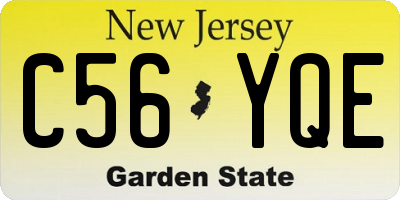 NJ license plate C56YQE