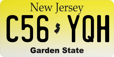 NJ license plate C56YQH