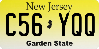 NJ license plate C56YQQ