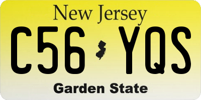 NJ license plate C56YQS