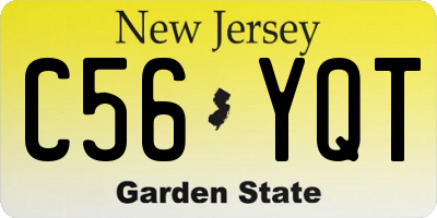 NJ license plate C56YQT