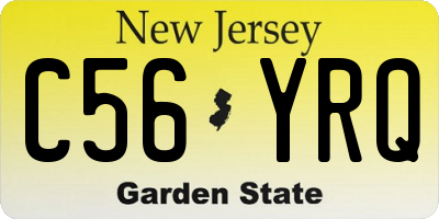 NJ license plate C56YRQ