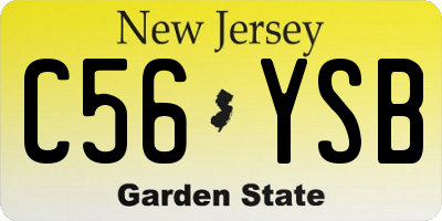 NJ license plate C56YSB