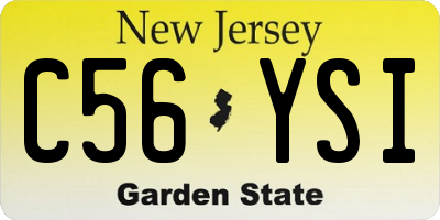 NJ license plate C56YSI