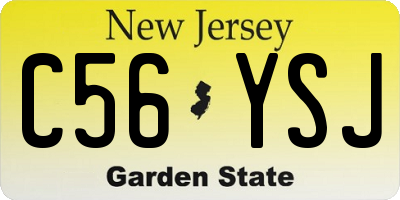 NJ license plate C56YSJ