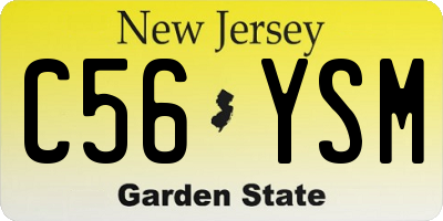 NJ license plate C56YSM