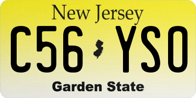 NJ license plate C56YSO