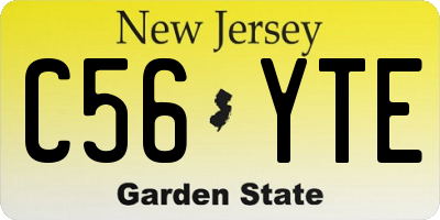 NJ license plate C56YTE