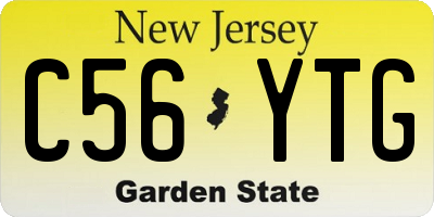 NJ license plate C56YTG