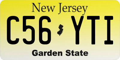 NJ license plate C56YTI