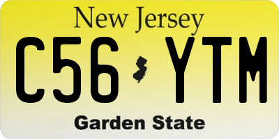 NJ license plate C56YTM