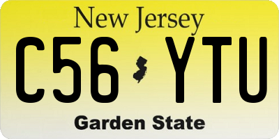 NJ license plate C56YTU