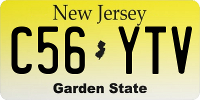 NJ license plate C56YTV